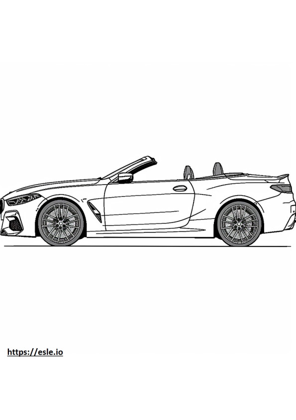 BMW M8 Competition Convertible 2024 coloring page