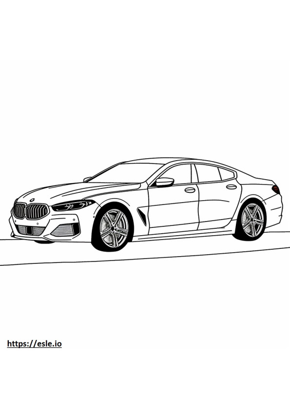 BMW 840i Gran Coupe 2024 gambar mewarnai