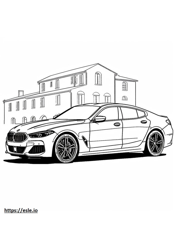 BMW 840i xDrive グラン クーペ 2024 ぬりえ - 塗り絵