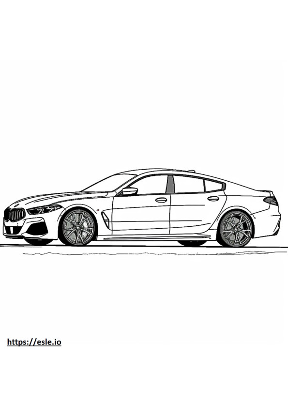 BMW M850i xDrive Gran Coupé 2024 ausmalbild