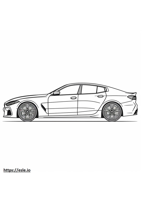 BMW M8 コンペティション グラン クーペ 2024 ぬりえ - 塗り絵