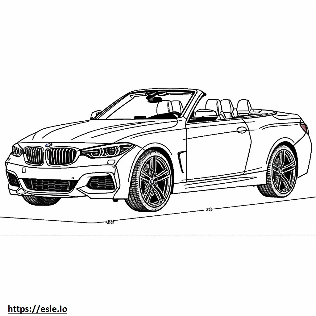 BMW M440i Cabriolet 2024 kleurplaat kleurplaat