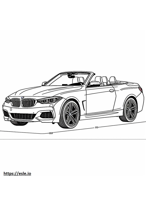 BMW M440i Cabrio 2024 para colorear e imprimir