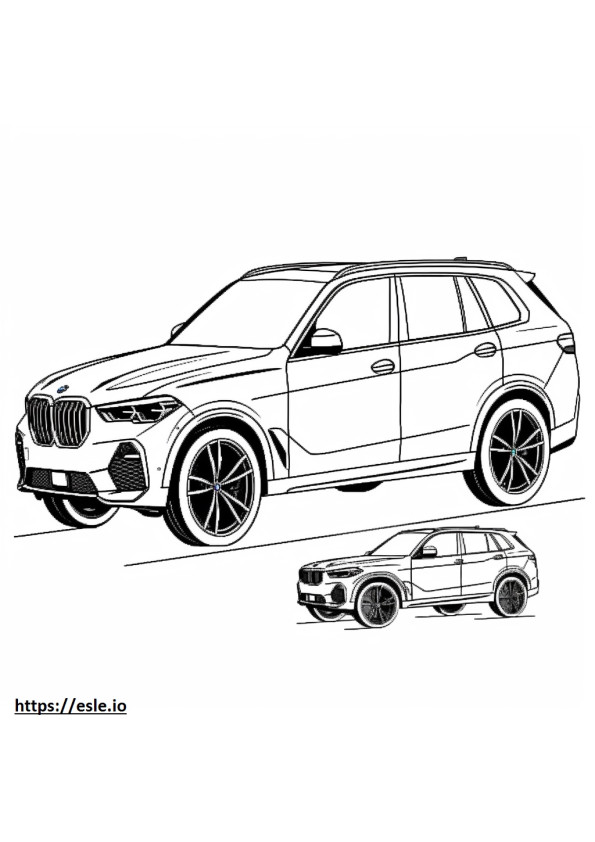 BMW X5 M コンペティション 2024 ぬりえ - 塗り絵