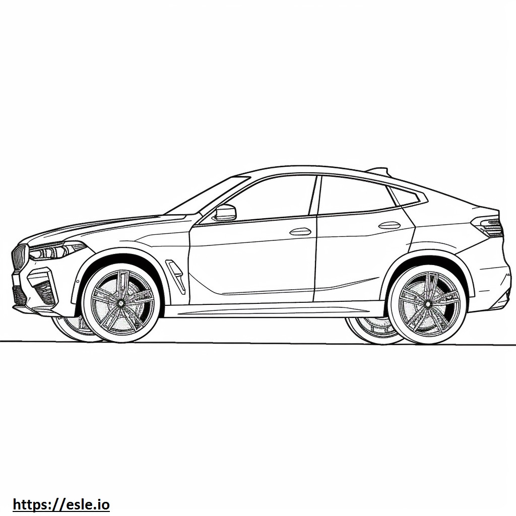 BMW X6 M コンペティション 2024 ぬりえ - 塗り絵
