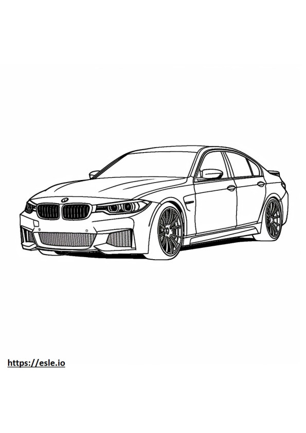 BMW M3 CS Limousine 2024 ausmalbild