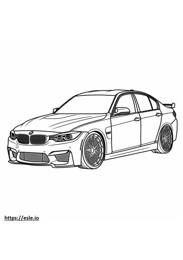 BMW M3 CS Sedan 2024 kleurplaat