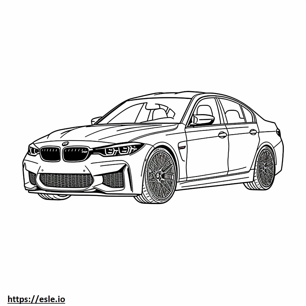BMW M3 CS Sedan 2024 kleurplaat kleurplaat