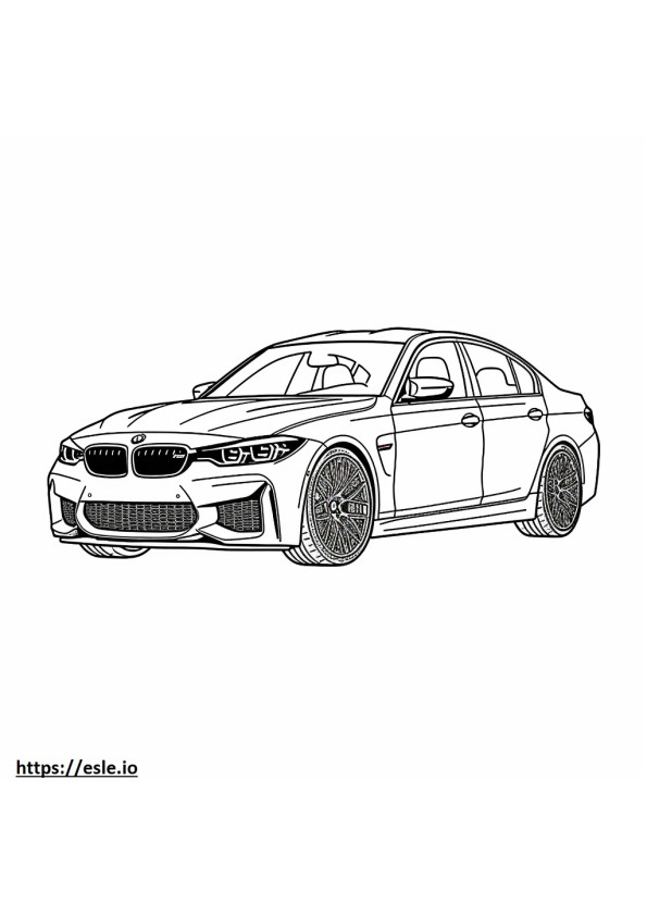 Sedan BMW M3 CS 2024 gambar mewarnai