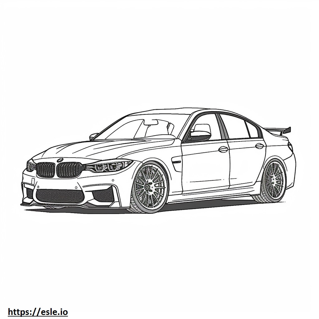 BMW M3 CS Sedán 2024 para colorear e imprimir