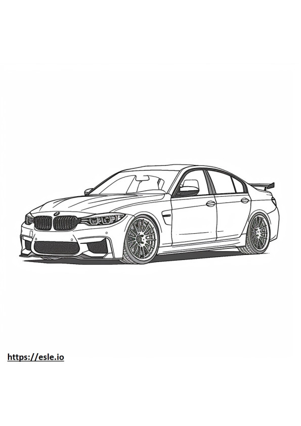 BMW M3 CS Sedán 2024 para colorear e imprimir