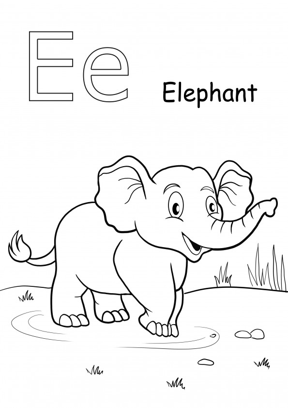 Letter E for upper and lowercase coloring sheets free to print