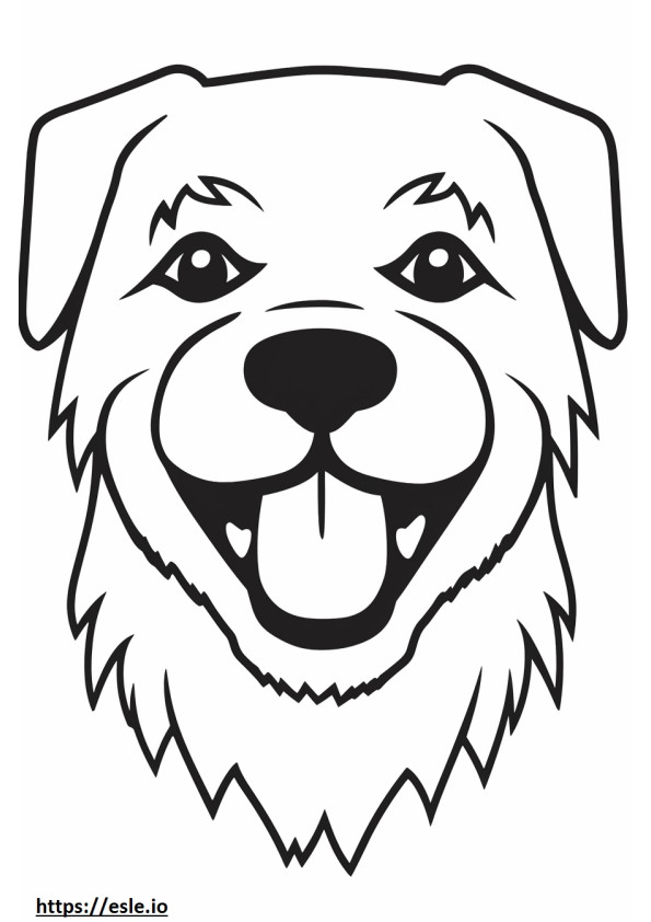 Emoji senyum Border Terrier gambar mewarnai