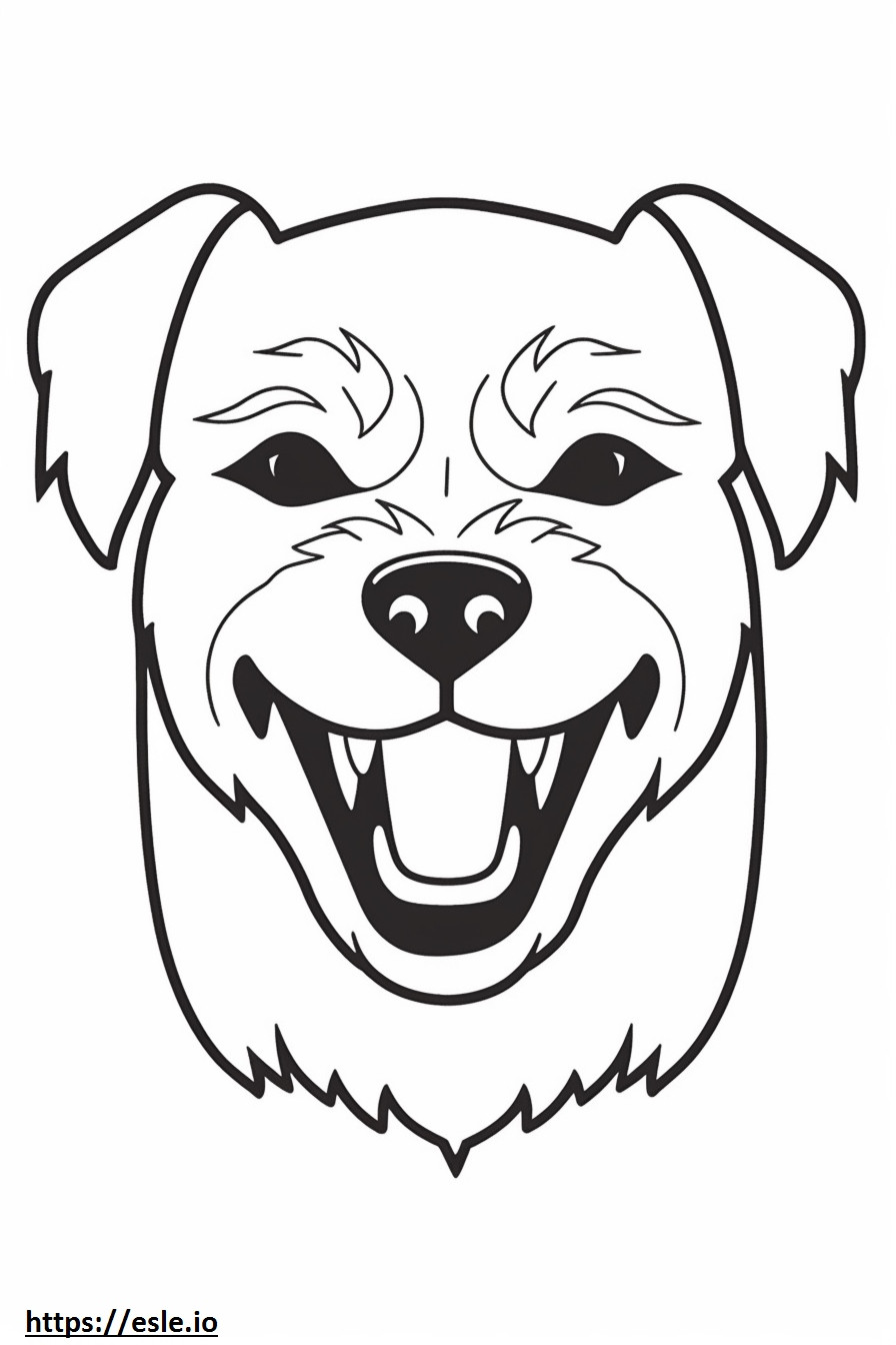 Emoji de sonrisa de Border Terrier para colorear e imprimir
