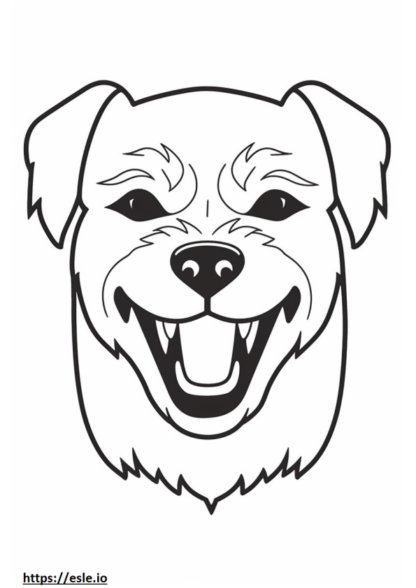 Border Terrier smile emoji coloring page