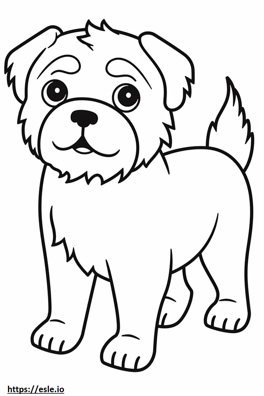 Border Terrier Kawaii coloring page