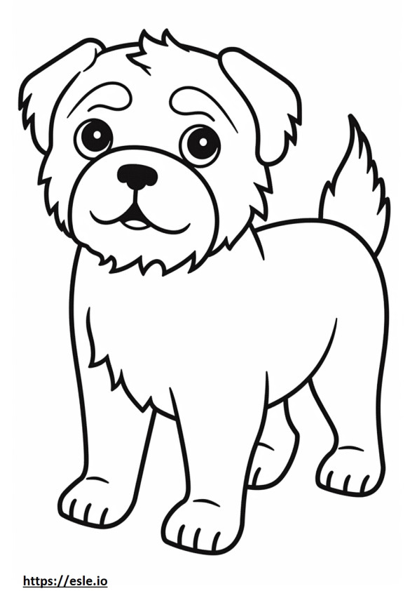 Border Terrier Kawaii coloring page