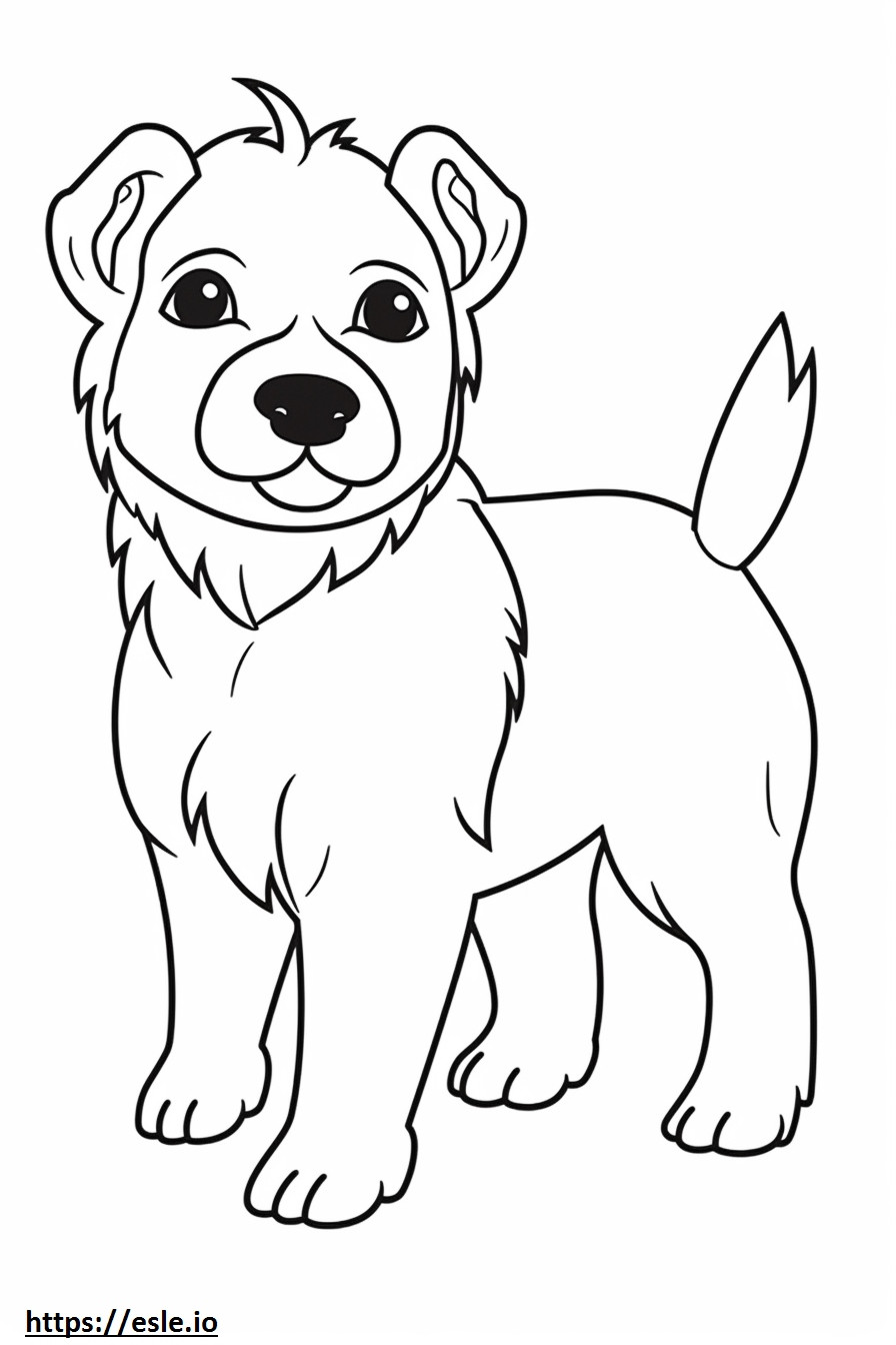 Coloriage Border Terrier Kawaii à imprimer