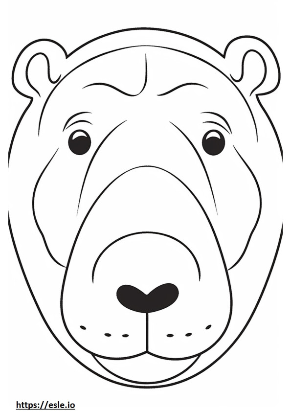 Borkie face coloring page