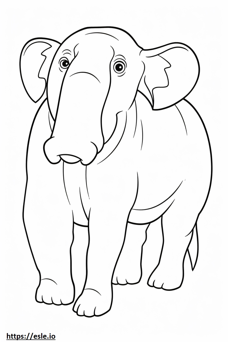 Cute Borkie coloring page