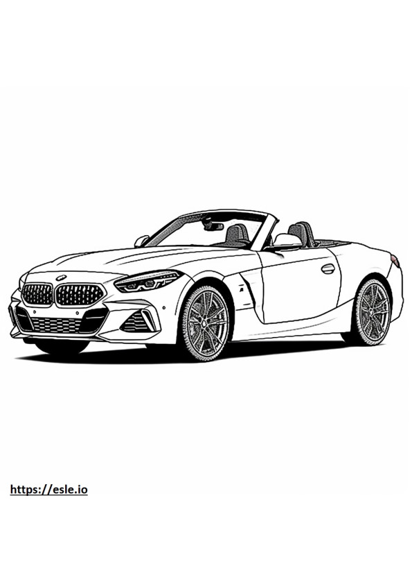 BMW Z4 sDrive30i 2024 ぬりえ - 塗り絵