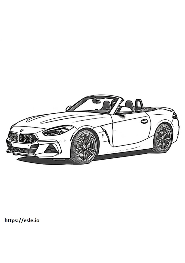 BMW Z4 sDrive30i 2024 ぬりえ - 塗り絵