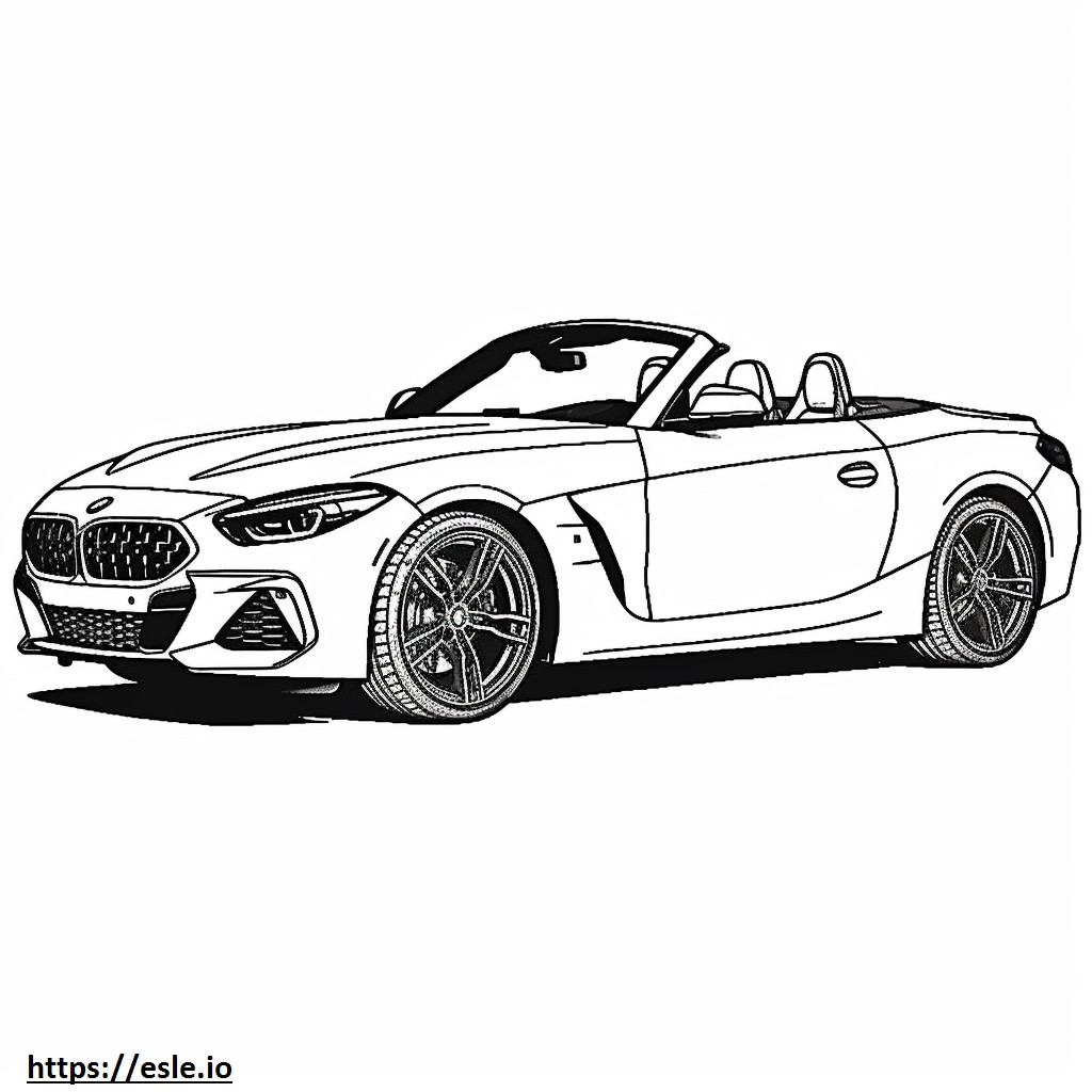 BMW Z4 M40i 2024 gambar mewarnai