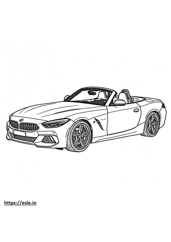 BMW Z4 M40i 2024 ぬりえ - 塗り絵