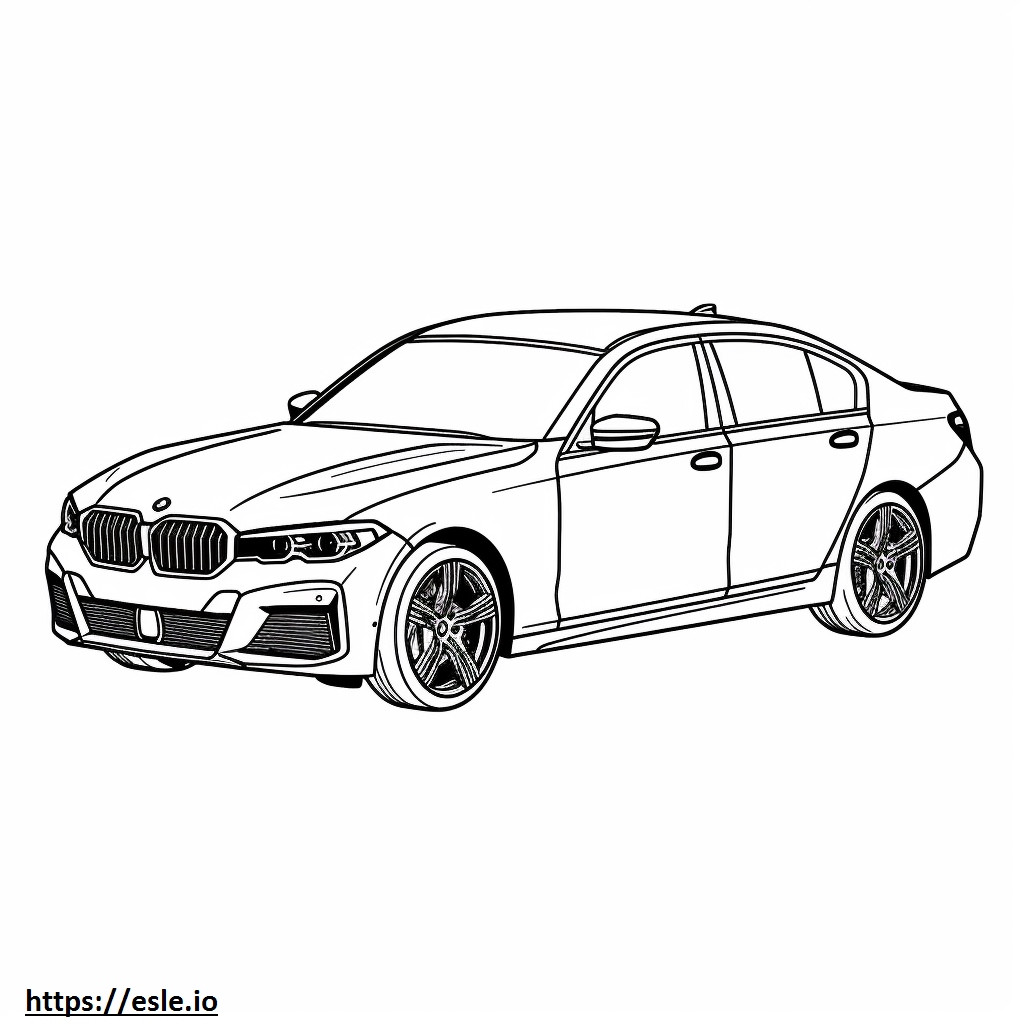 BMW 330i xDrive Sedán 2024 para colorear e imprimir