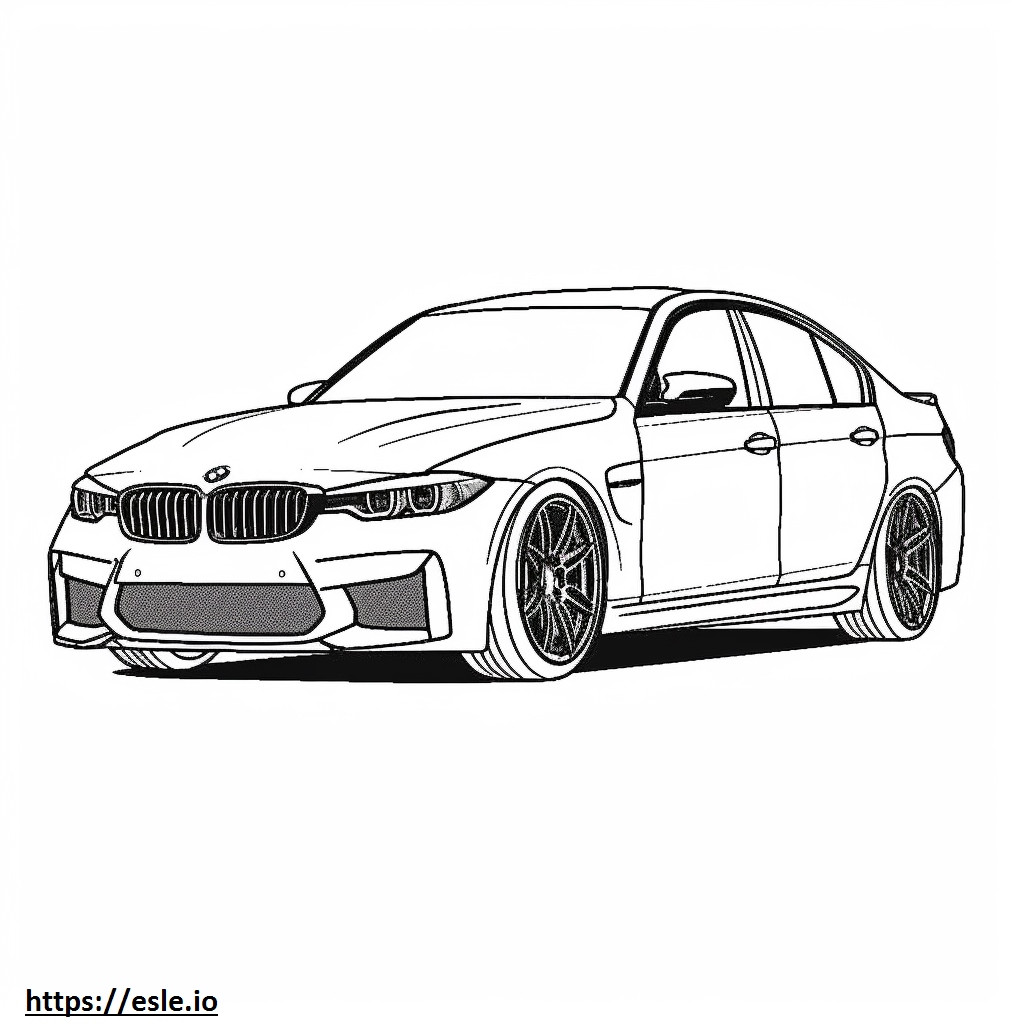 BMW M3 Sedan 2024 kleurplaat kleurplaat