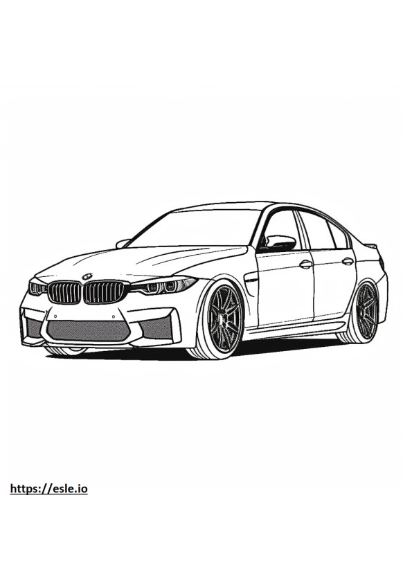 BMW M3 Sedán 2024 para colorear e imprimir
