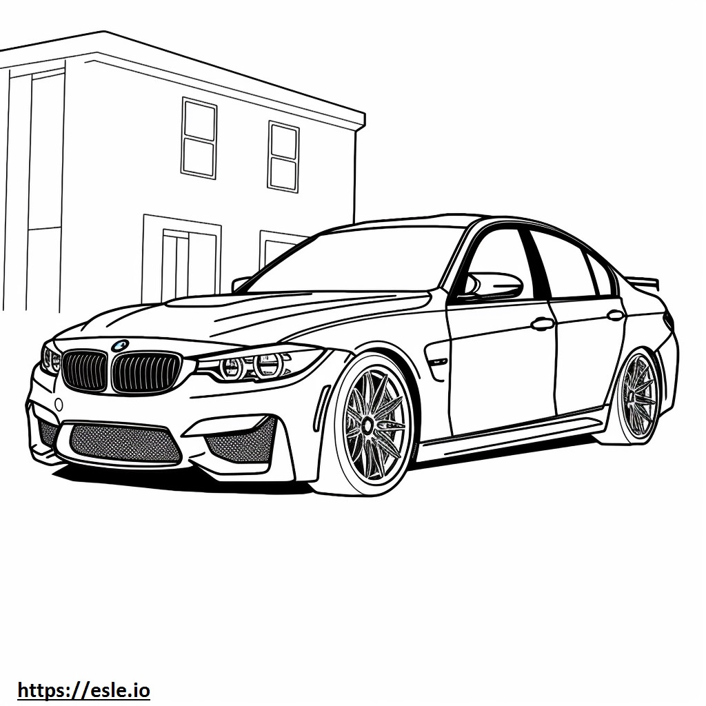 BMW M3 Sedan 2024 coloring page