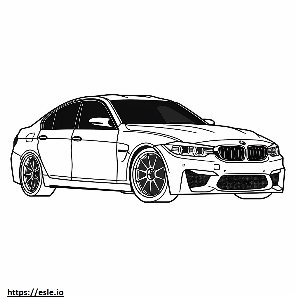 BMW M3 セダン 2024 ぬりえ - 塗り絵
