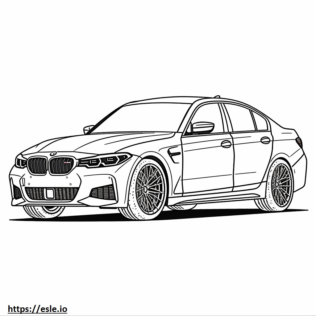 BMW M3 コンペティション セダン 2024 ぬりえ - 塗り絵