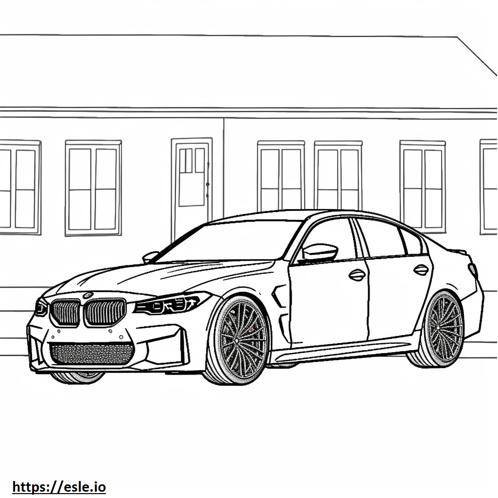 BMW M3 Competitie Sedan 2024 kleurplaat kleurplaat