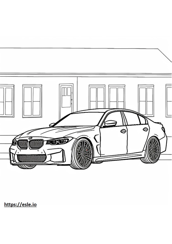 Sedan Kompetisi BMW M3 2024 gambar mewarnai