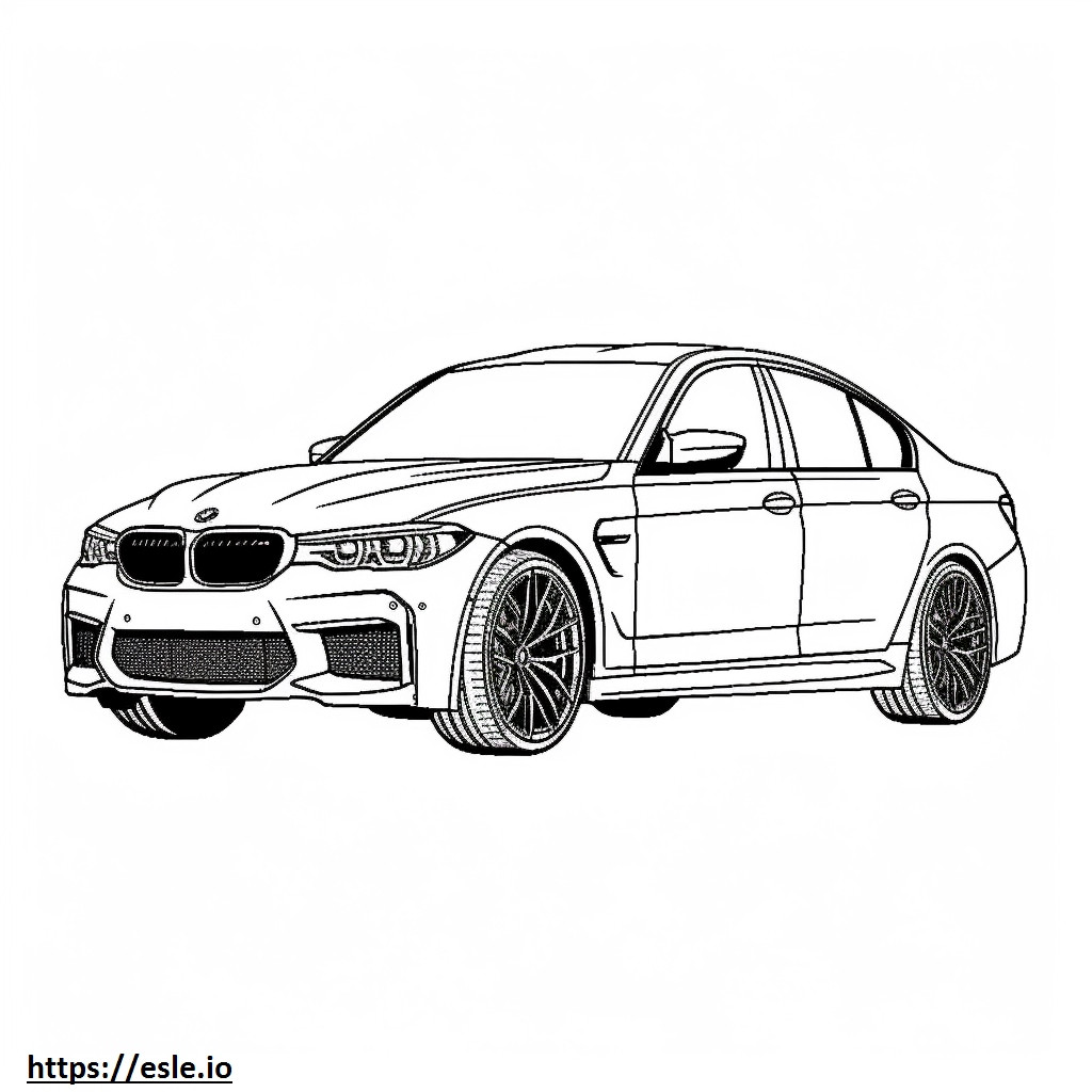 BMW M3 Competición Sedán 2024 para colorear e imprimir