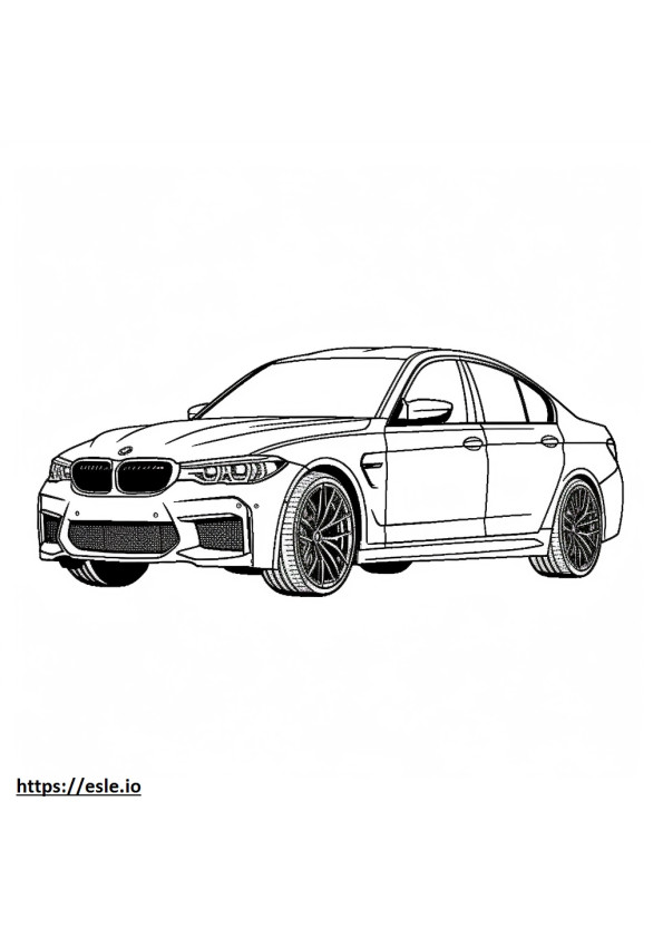 Coloriage BMW M3 Compétition Berline 2024 à imprimer