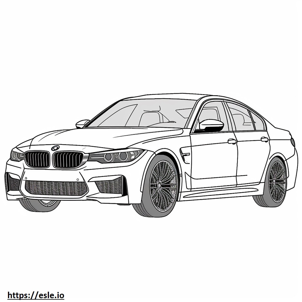 BMW M3 Competition Limousine 2024 ausmalbild