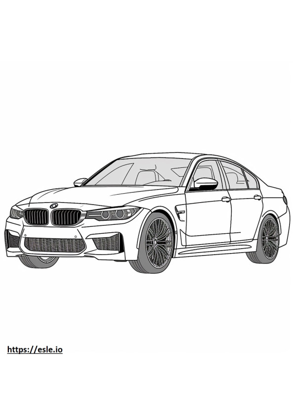 BMW M3 Competition Sedan 2024 coloring page