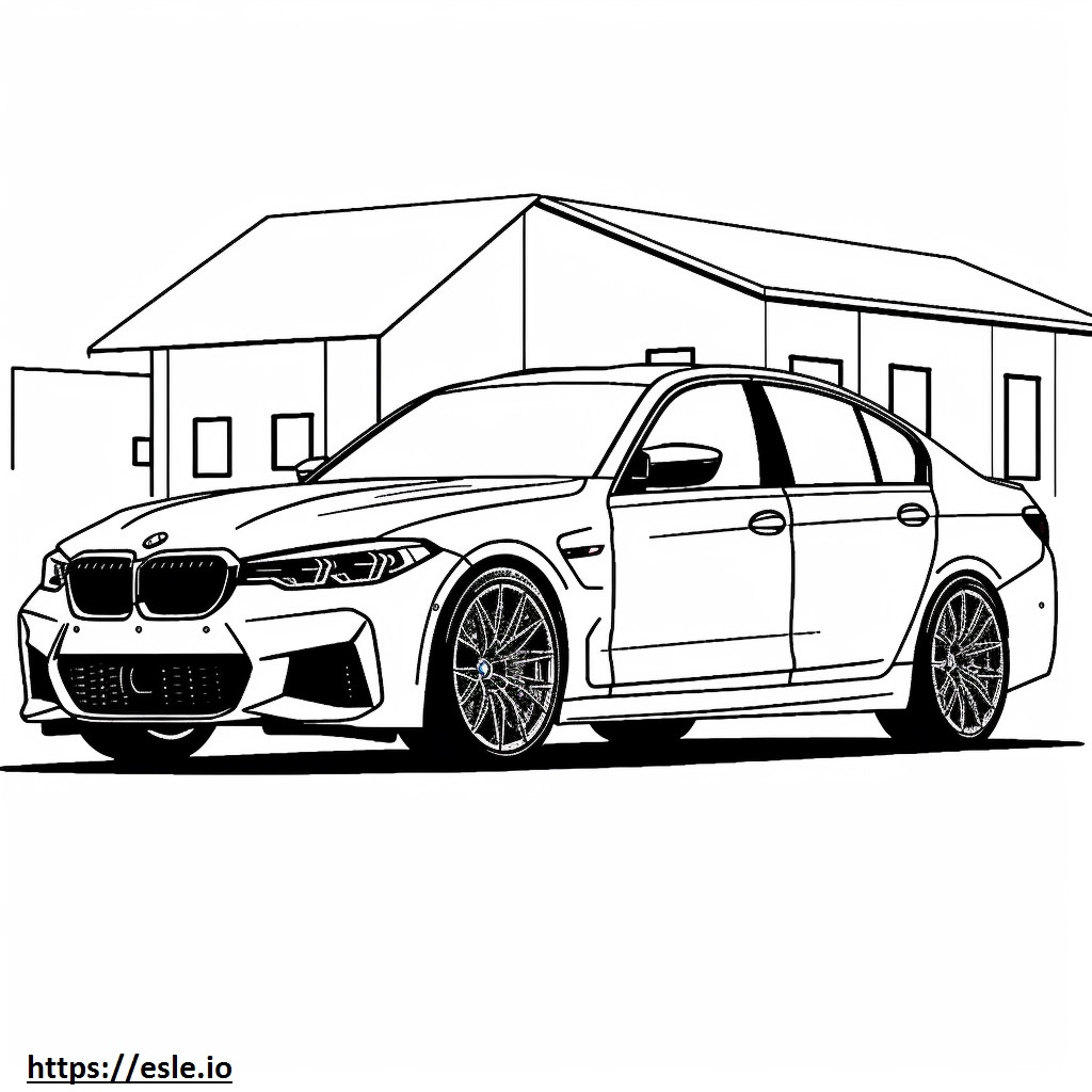 BMW M3 Competición M xDrive Sedán 2024 para colorear e imprimir