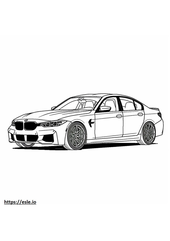 BMW M3 Competition M xDrive Sedan 2024 kleurplaat
