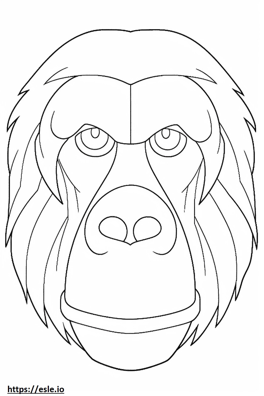 Bornean Orangutan face coloring page