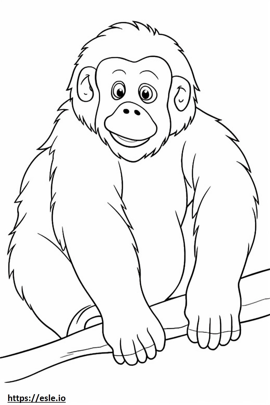 Bornean Orangutan baby coloring page