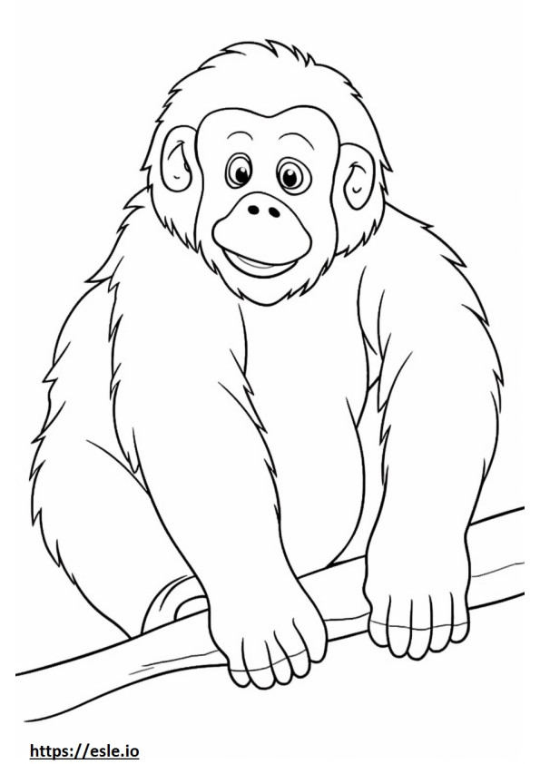 Bornean orangutan vauva värityskuva