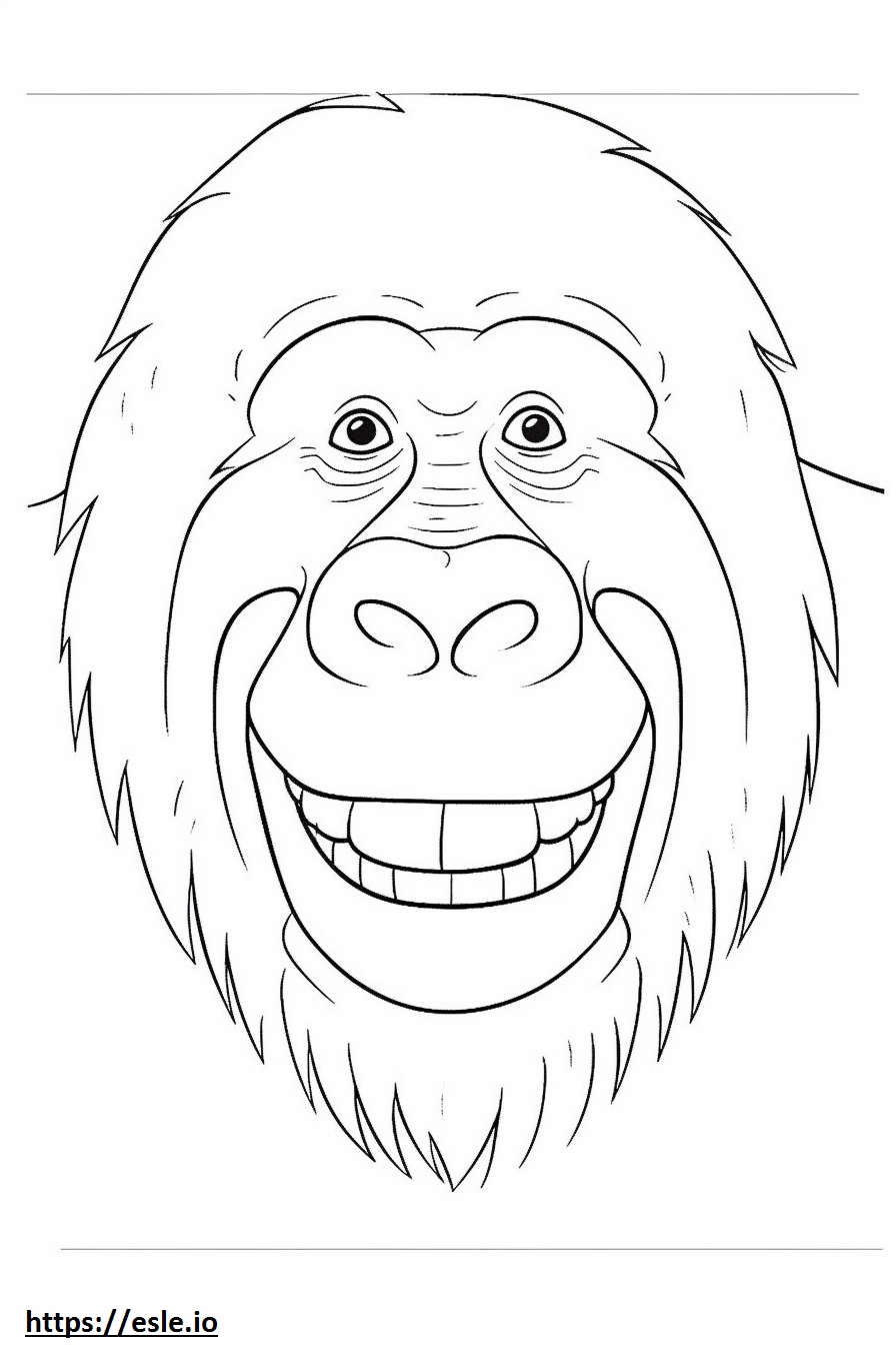Emoji del sorriso dell'orango del Borneo da colorare