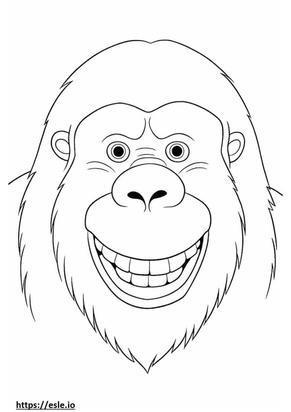 Bornean Orangutan smile emoji coloring page