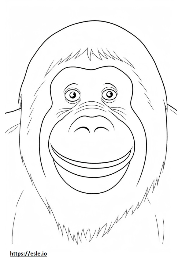 Emoji senyum Orangutan Kalimantan gambar mewarnai