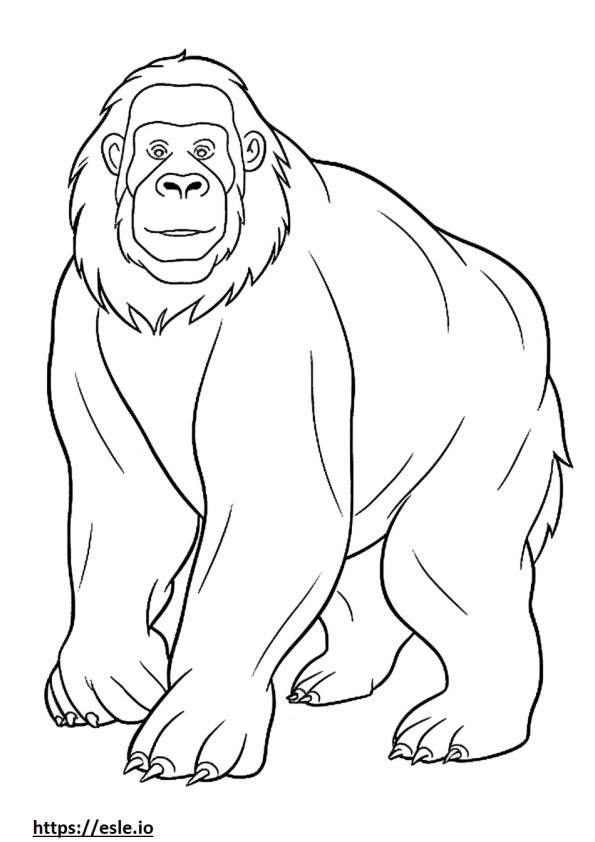 Bornean Orangutan sarjakuva värityskuva