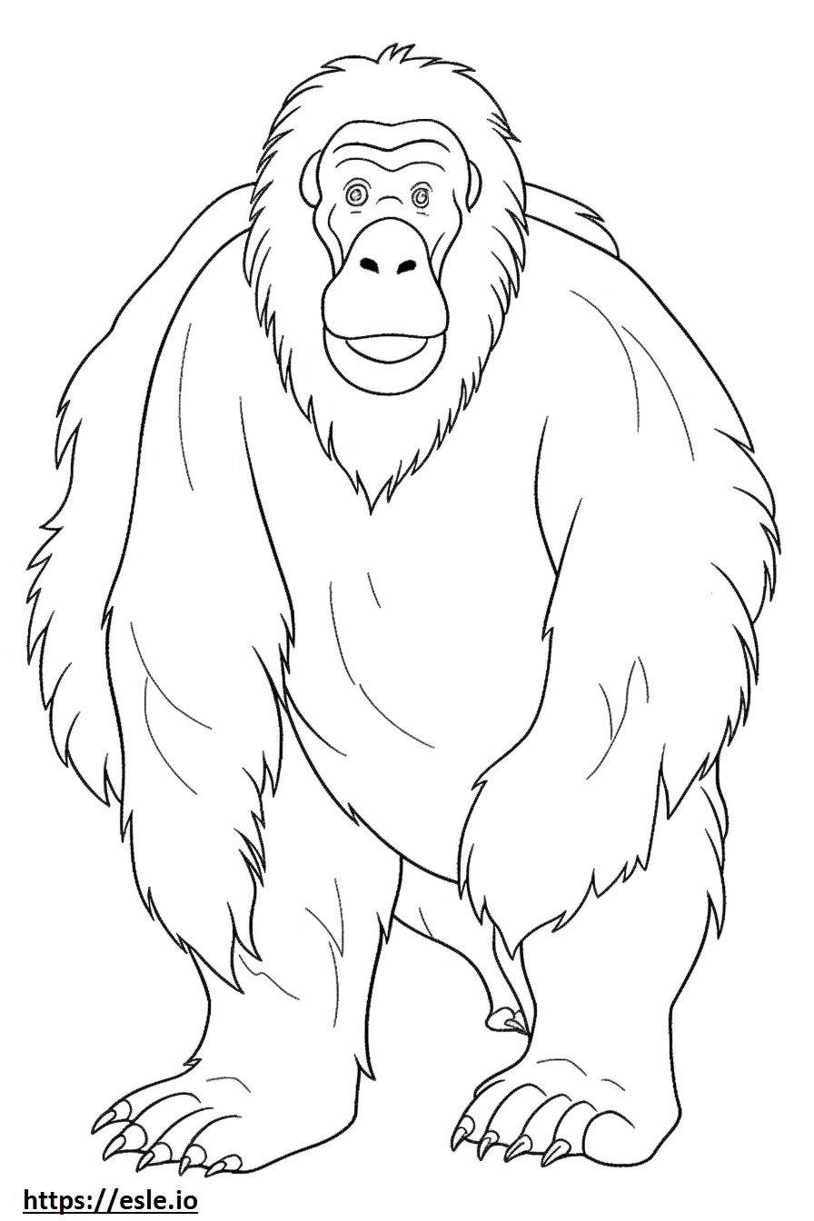Dibujos animados de orangután de Borneo para colorear e imprimir